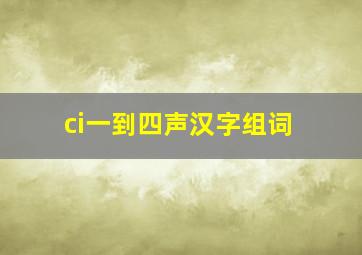 ci一到四声汉字组词