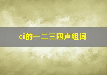 ci的一二三四声组词