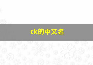 ck的中文名