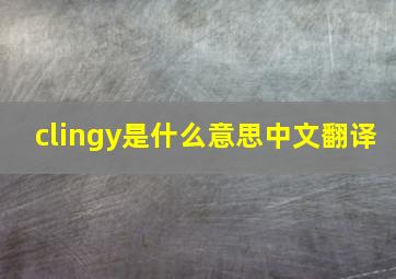 clingy是什么意思中文翻译