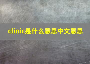 clinic是什么意思中文意思