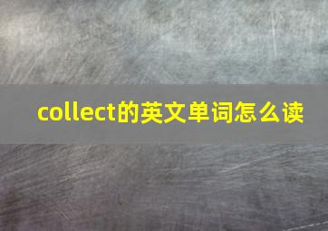 collect的英文单词怎么读