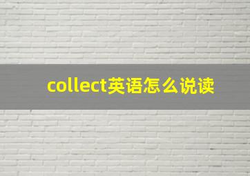 collect英语怎么说读