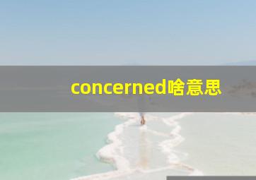 concerned啥意思