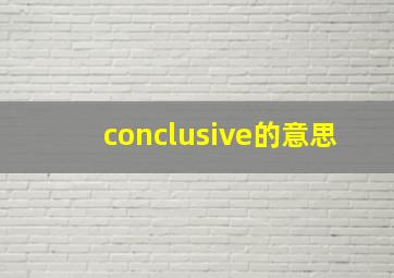 conclusive的意思