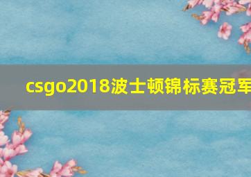 csgo2018波士顿锦标赛冠军