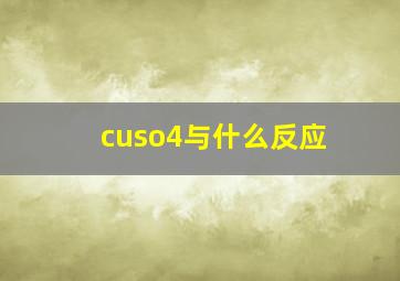 cuso4与什么反应