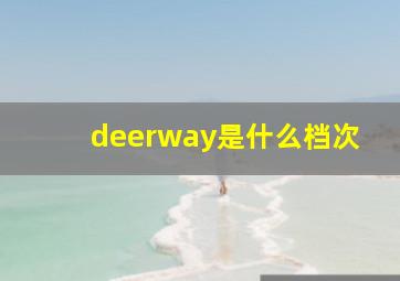 deerway是什么档次