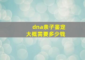 dna亲子鉴定大概需要多少钱