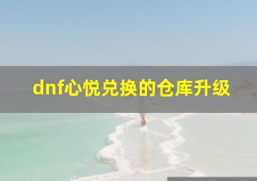 dnf心悦兑换的仓库升级