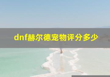 dnf赫尔德宠物评分多少