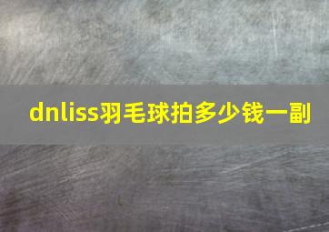 dnliss羽毛球拍多少钱一副