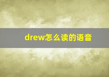 drew怎么读的语音