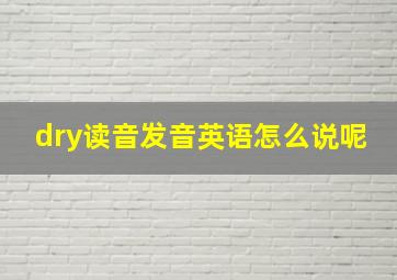 dry读音发音英语怎么说呢