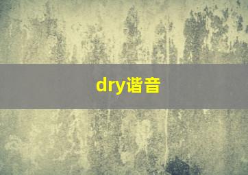 dry谐音