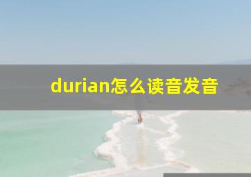 durian怎么读音发音