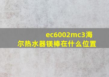 ec6002mc3海尔热水器镁棒在什么位置