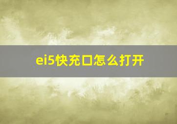 ei5快充口怎么打开