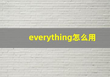 everything怎么用