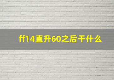 ff14直升60之后干什么