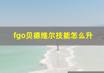 fgo贝德维尔技能怎么升