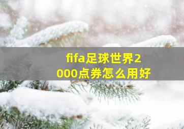 fifa足球世界2000点券怎么用好