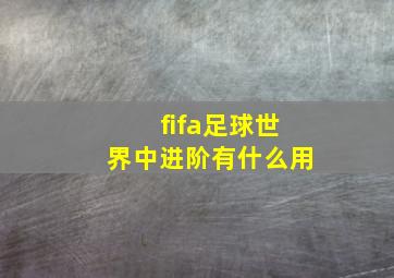 fifa足球世界中进阶有什么用