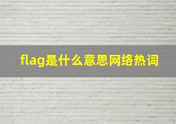 flag是什么意思网络热词