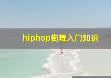 hiphop街舞入门知识