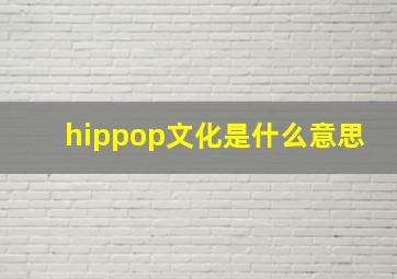 hippop文化是什么意思