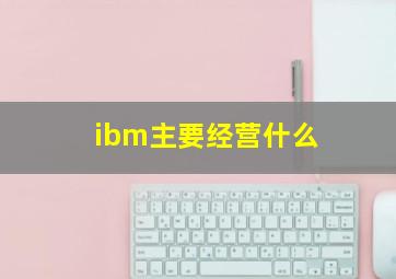 ibm主要经营什么