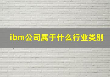 ibm公司属于什么行业类别