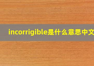 incorrigible是什么意思中文