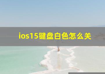 ios15键盘白色怎么关