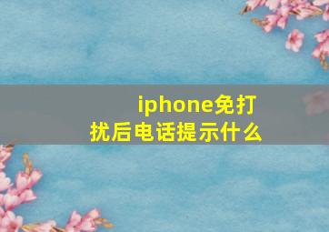 iphone免打扰后电话提示什么