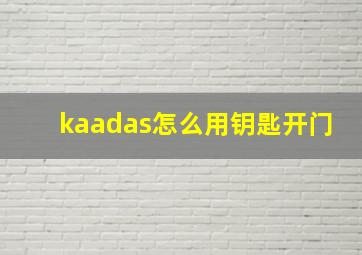 kaadas怎么用钥匙开门