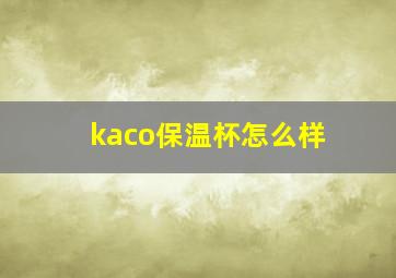 kaco保温杯怎么样