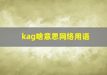 kag啥意思网络用语