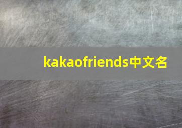 kakaofriends中文名