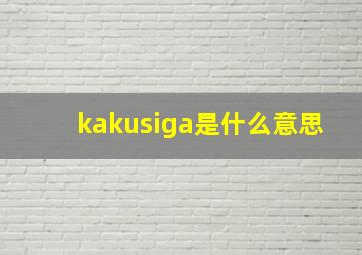 kakusiga是什么意思