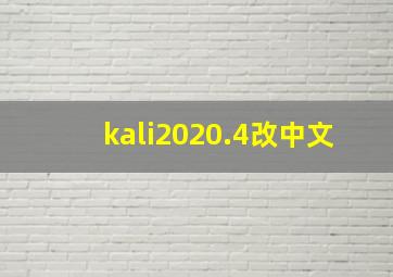 kali2020.4改中文