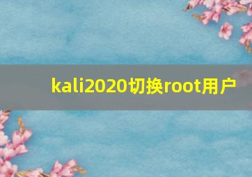 kali2020切换root用户