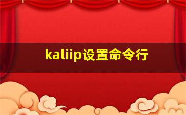 kaliip设置命令行