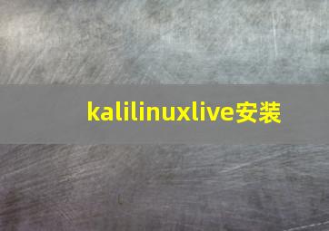 kalilinuxlive安装