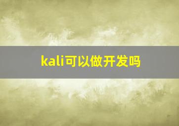 kali可以做开发吗