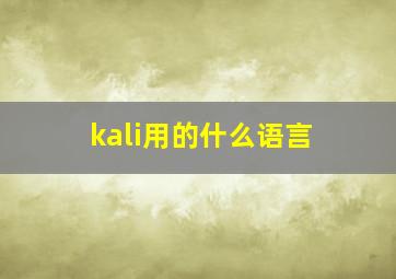 kali用的什么语言