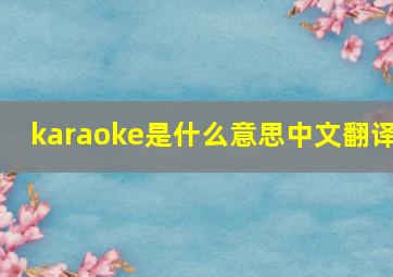 karaoke是什么意思中文翻译