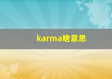 karma啥意思