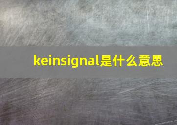 keinsignal是什么意思