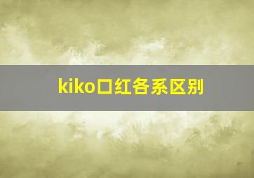 kiko口红各系区别